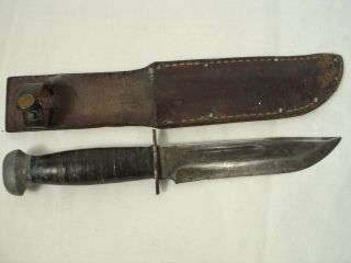 Vintage Ww2 Rh - 36 Pal Fighting Knife And Sheath Usa