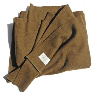 Orig Us Army Wwii M1934 Brown Wool Blanket Dated September 14 1942 Vg - Exc
