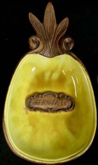 Vintage Pineapple Design Dish Spoon Rest Treasure Craft Hawaii Souvenir