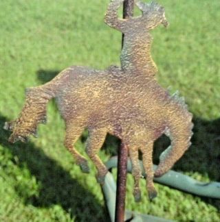 WESTERN RODEO BUCKING BRONCO HORSE COWBOY RIDER CANDLE HOLDER METAL STAND 2