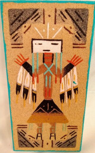 Vintage Navajo Sand Painting Sacred Holy Person " Yel " Native American Art 3 " X 6
