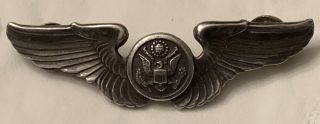 Sterling Silver Wwii Army Air Corps Wings Pin