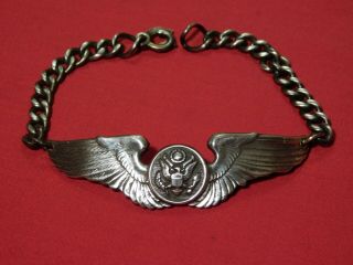 Wwii Us Army Sterling Air Corps Wing Bracelet Ae Co Pilot Gunner Crew Bomber Aaf