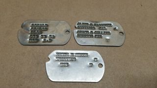 3 Ww2 Wwii Us Military Notched Dog Tags Usn Navy