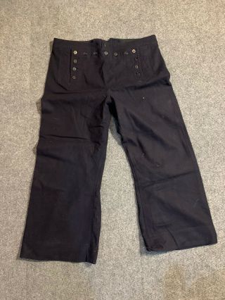 Us Navy Wool Crackerjack Enlisted Dress Blue Trousers Pants 40 Reg Wwii Style