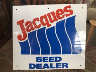 Jacques Seed Dealer Metal Sign,  Scioto Signs 1984 Feed Farm