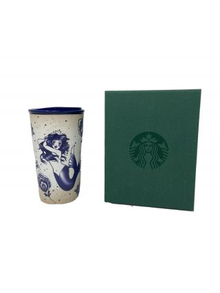 Starbucks 2016 Mermaid Siren Sailor Tattoo Ceramic 12oz Coffee Tumbler NIB 3