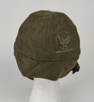 WW2 WWII US Army Air Forces Cap Air Crew Heavy Type D - 1 XL Field Hat Cap 3