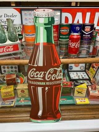 " Coca Cola " Large,  Heavy Porcelain Advertising Sign,  (27 " X 8 ") Near