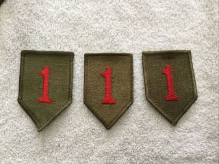 3 Vintage Ww2 Us Army 1st Infantry Division Patches “the Big Red One "