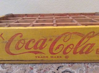 Coca - Cola Wooden Box Yellow/red Coke Soda Adv Sign 24 Crate 1968 Sacramento,  Ca