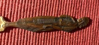 Vintage Bronze Ornate Native American Indian Letter Opener 8 Inches 2
