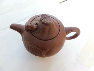 Old Chinese Hand Made And Carved Dragon Zisha Tea Pot Marked