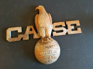 J.  I.  Case Threshing Machine Cast Metal Emblem Eagle Tractor
