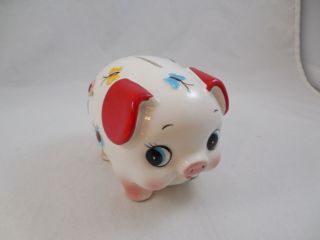 Vintage Ucagco Ceramics Japan Pig Piggy Bank Flowers