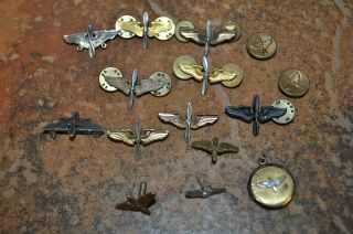 Ww2 Us Army Air Force Officer Collar Wing Props & Sweatheart Pins