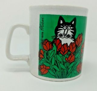 Vintage Kliban Cat Mug " Smell The Roses " 1970 