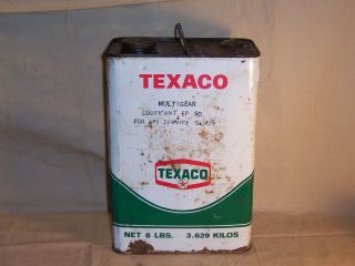 Vintage Texaco Multigear Lubricant 8 Lbs.  Can Bucket Gas Oil Advertising Station