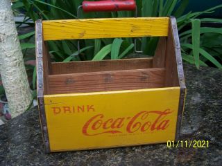 1940s Ww2 Drink Coca Cola 6 Pack Wood Carrier Crate War Wings