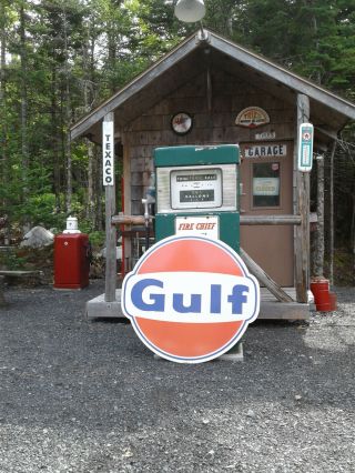 Xtra Large 37 Inch Vintage Style Gulf Service Station Sign