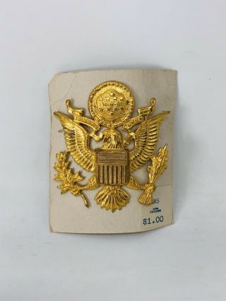 Vintage Wwii Military Eagle E Pluribus Unum Hat Cap Device Insignia Shield Badge