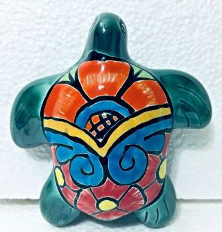Mexican Talavera Pottery Animal Turtle Folk Art