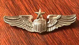 Sterling Wwii Us Army Air Corps 3 " Pinback Senior Pilot 