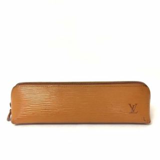 100 Authentic Louis Vuitton Epi Brown Leather Pen Case /405ah