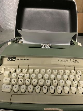 Vintage Green Scm Smith Corona Coronet 12 Electric Typewriter Portable