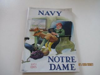 Wwii " Navy Vs.  Notre Dame Football Program - Nov.  4,  1944 " (baltimore Stadium)