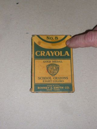 Vintage Crayola Eight Color School Crayons Gold Medal