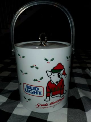 Vintage 1987 Bud Light Beer Advertising Spuds Mackenzie Christmas Ice Bucket