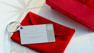 Nib Starbucks Sterling Silver 2014 Limited Edition Keychain Gift Card $0 Balance