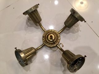 Vintage Antique Brass Ornate CASABLANCA Ceiling Fan Light Kit 2