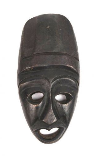 Hand Carved Ghana Africa Wood Tribal Mask Primitive Wall Art