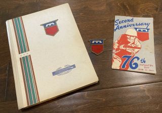 Ww2 Us Army 76th Infantry Division Unit History Book Grouping Ephemera Patch