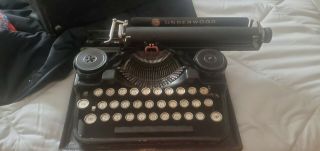 1922 - 1923 3 Bank Underwood Portable Typewriter Black
