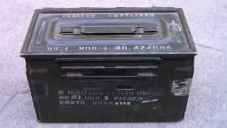 Us Military Ww2 Era Empty Metal Cal.  50 Machine Gun Ammunition Box / Jet Fighter