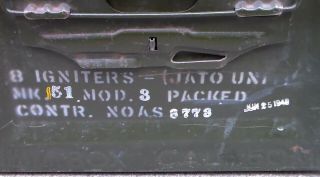 US Military WW2 era EMPTY Metal Cal.  50 Machine Gun Ammunition Box / Jet Fighter 2