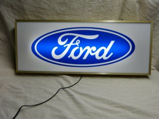 Large Ford Dealership Lighted Sign Mustang Bronco Trucks Parts & Service Sign