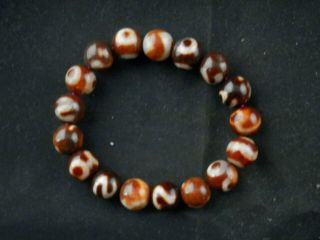 100 Tibetan Agate Dzi Lucky Round Beads Prayer Bracelet Q120