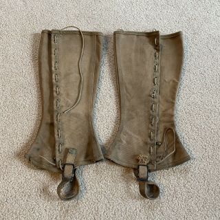 Ww2 Us Army Gaiters Leggings 1942 Size 3 Gi Numbered.