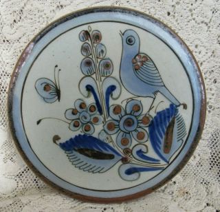 El Palomar Ken Edwards Tonala Stoneware Pottery Trivet Bird & Butterfly Design