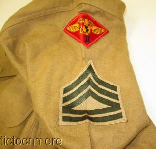 Us Wwii Usmc 2nd Marine Air Wing Maw Patch Sergeant Wool Uniform Shirt