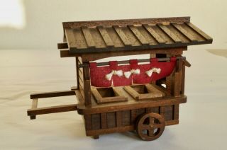 9cm (3.  5 ") Wooden Old Miniature Stall " Yatai " Of Japanese Food " Oden "