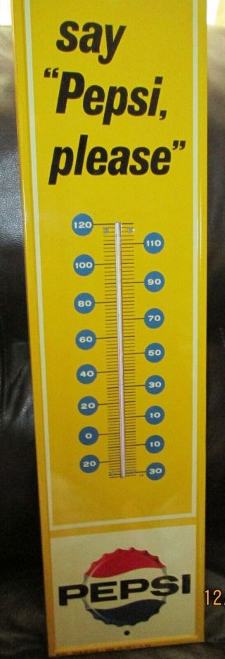 1963 Say “pepsi Please” Thermometer Sign