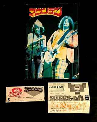 1973 Mountain Leslie West Felix Pappalardi Japan Tour 40 Pages Tour Book,  Ticket