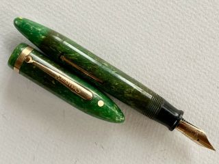 Vintage Sheaffer White Dot Green Marbleized Fountain Pen