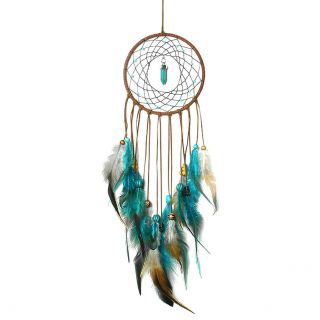 Large Blue Feathers Dream Catcher Car Wall Hanging Home Decor Ornament Craft Sp