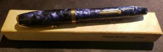 Vintage Conway Stewart 84 Fountain Pen,  Blue Marble,  Certificate